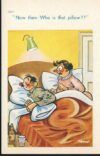Bedtime Humour drunk man & wife Vintage Comic Postcard refB1
