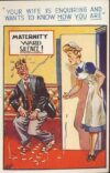 MATERNITY WARD Nurse Drunk Man Vintage Irish Comic Postcard refB1