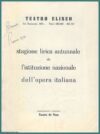 1955 Rome Teatro Eliseo Stagione Licrica Autunnale dell opera Italiana programme