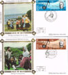 1985 Folk Dancing Isle of Man Douglas Benham silk covers Europa stamps BMS2a BMS2b refE216