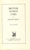 BRITISH SPORTS CARS by Gregor Grant 1958 hardback book ref363 (1)