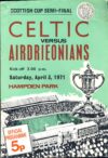 1971 Scottish Cup semi-final CELTIC v AIRDRIEONAIANS official programme ref0114 A1