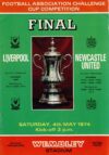1974 May 4th LIVERPOOL v NEWCASTLE UTD Wembley FINAL Football Programme ref102454