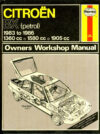 HAYNES 908 CITROEN BX (petrol) Owners Workshop Manual 1986 HB Book ref101 (1)