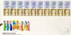 1981 Christmas Definitive Stamps Cover strips 10 x 14p
