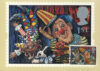 GREETINGS Circus Clown by Emily Firmin & Justin Mitchell Postcard LOVINGTON 1995 special hand stamp postmark refE234
