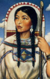 Sacagawea 'Bird Woman' Shoshone Native American 1993 USPS Postcard refUSA P4 printed stamp