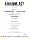 BACHELOR BOY Cliff Richard SUMMER HOLIDAY vintage Elstree sheet music refS2