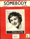 SOMEBODY by Joe Henderson - Petula Clark vintage sheet music refS2