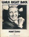 Walk Right Back PERRY COMO vintage sheet music by Sonny Curtis refS2-14