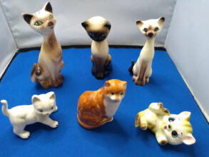 Vintage Mid Century Pottery Cats for Sale (Job Lot of 6)